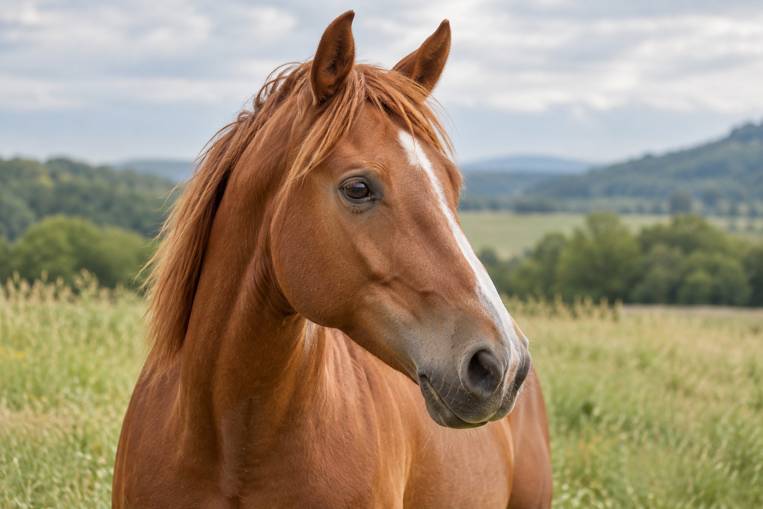 Aufmerksames Pferd in natürlichem Licht